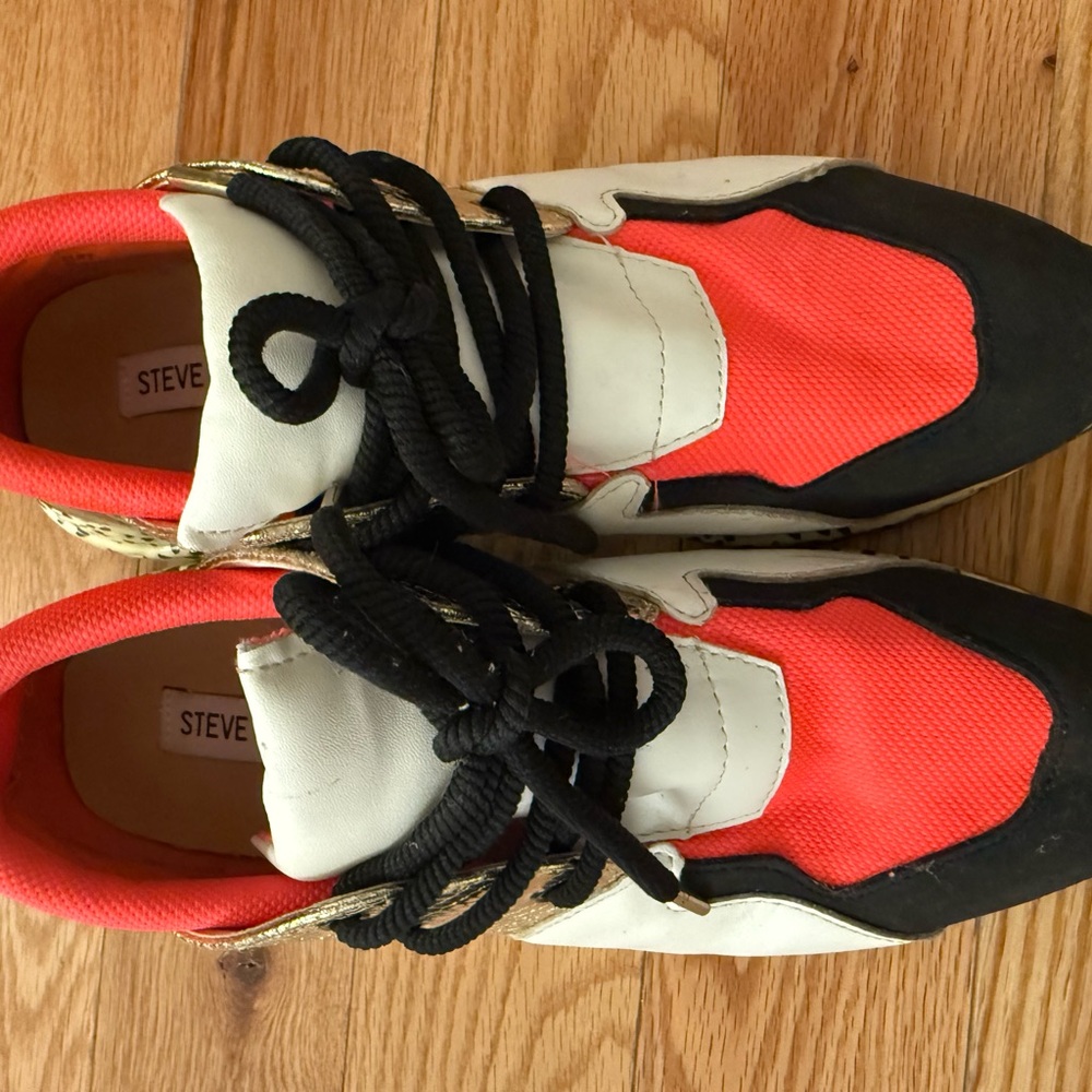 Steve Madden Red, Black, and White Sneakers